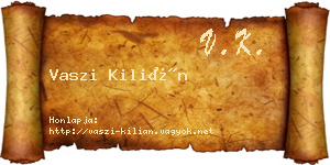 Vaszi Kilián névjegykártya